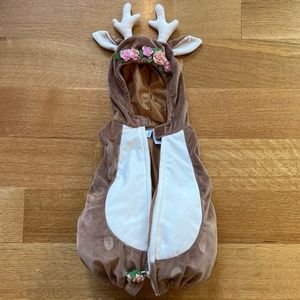 Cute fleece deer costume with floral accents